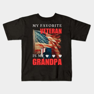 My Favorite Veteran Is My Grandpa-Memorial Day Kids T-Shirt